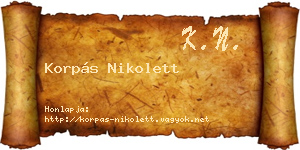 Korpás Nikolett névjegykártya