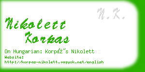 nikolett korpas business card
